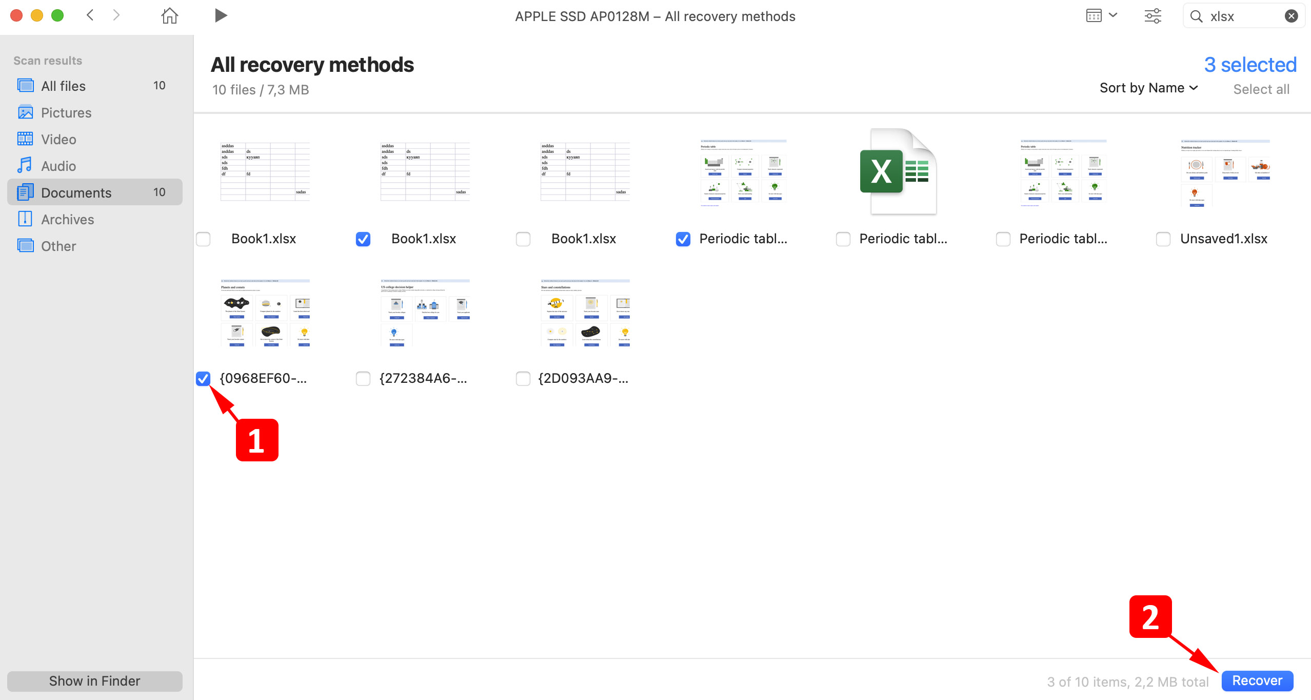 recover excel files with disk drill