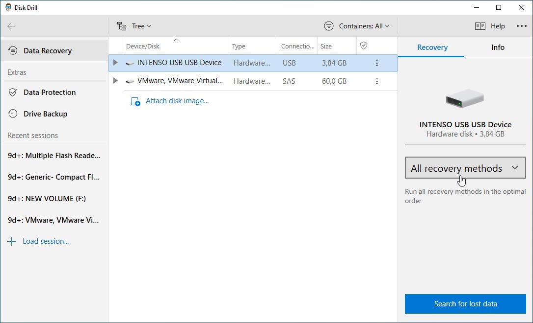 Choose device to check from Disk Drill's list