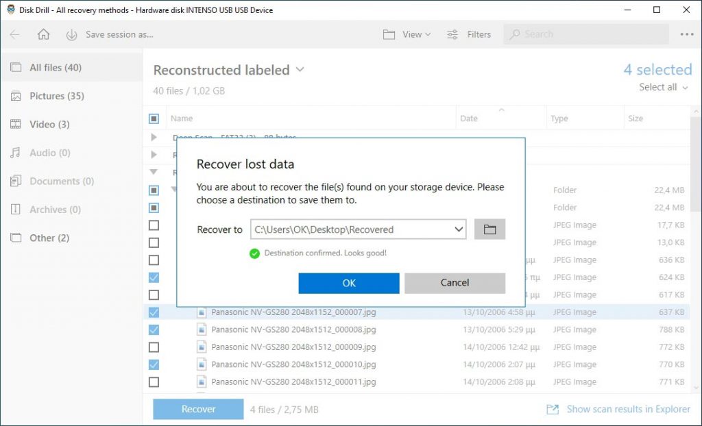Choose where Disk Drill will store the recovered files.