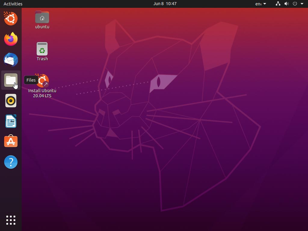 Use Ubuntu's Files app to access your storage devices and check your files.