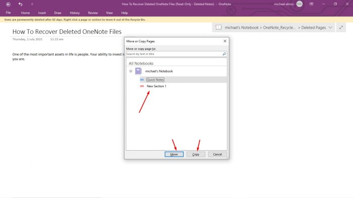 recover deleted onenote section recover deleted onenote section