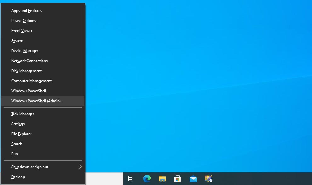 Windows 10's admin tools quick-access menu