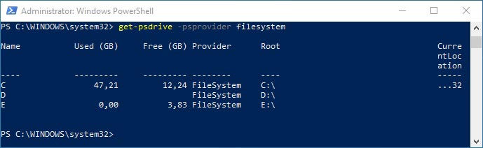 Use command get-psdrive to locate your Flash Drive.