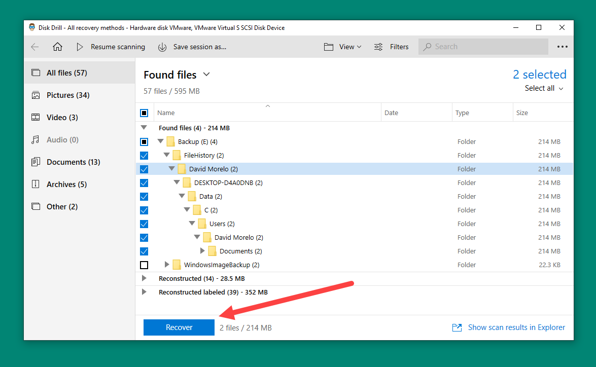 disk drill recover found files