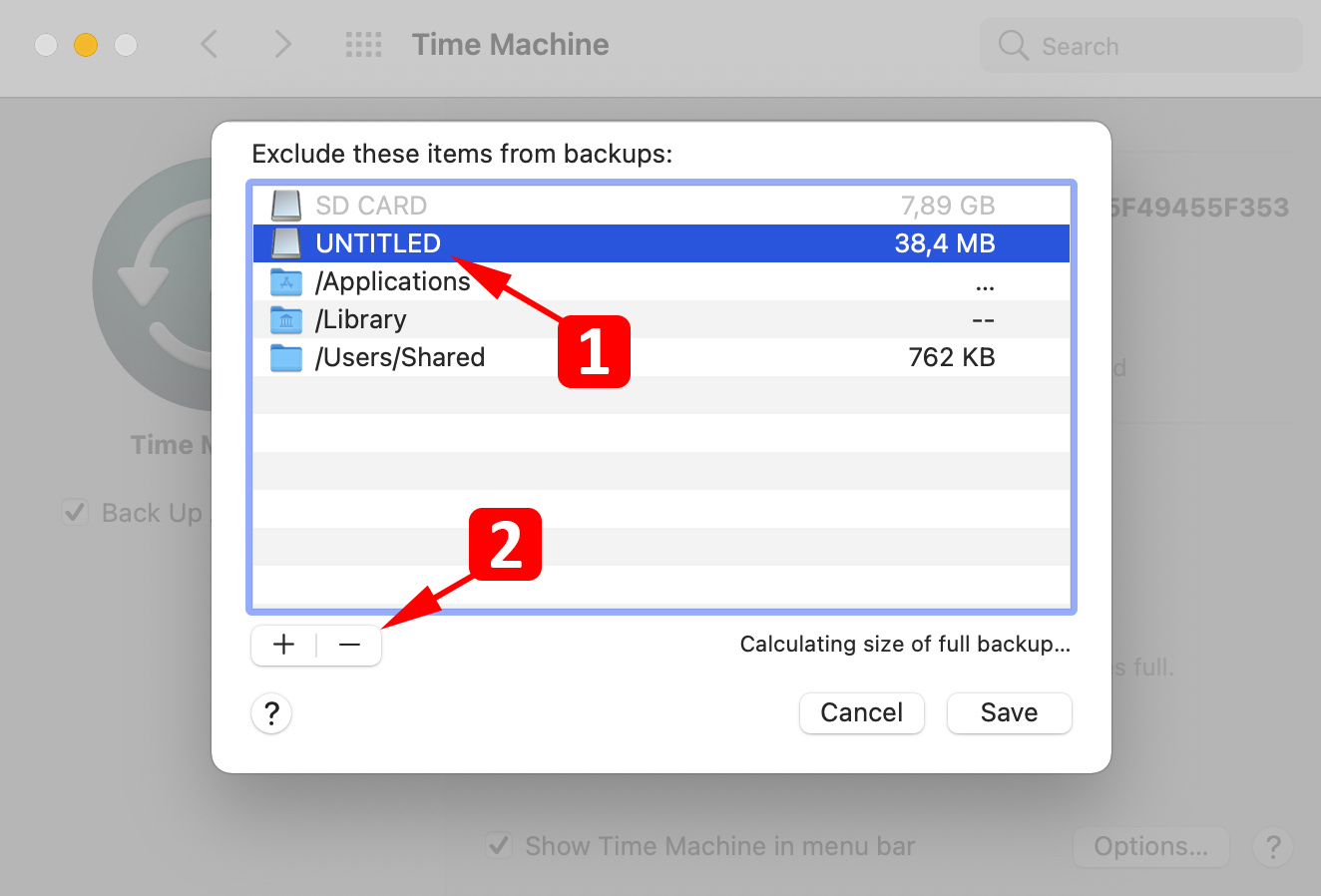 remove your external hard drive from list