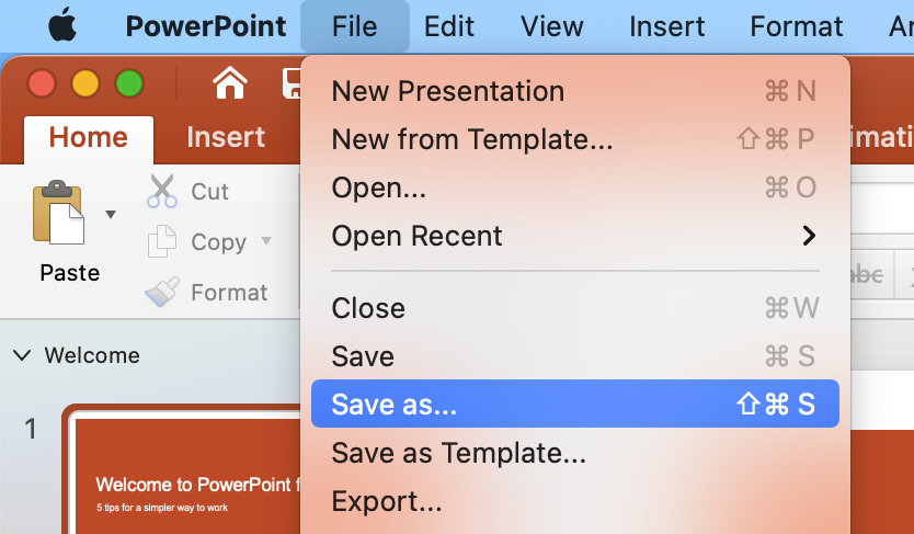 save as your ppt file