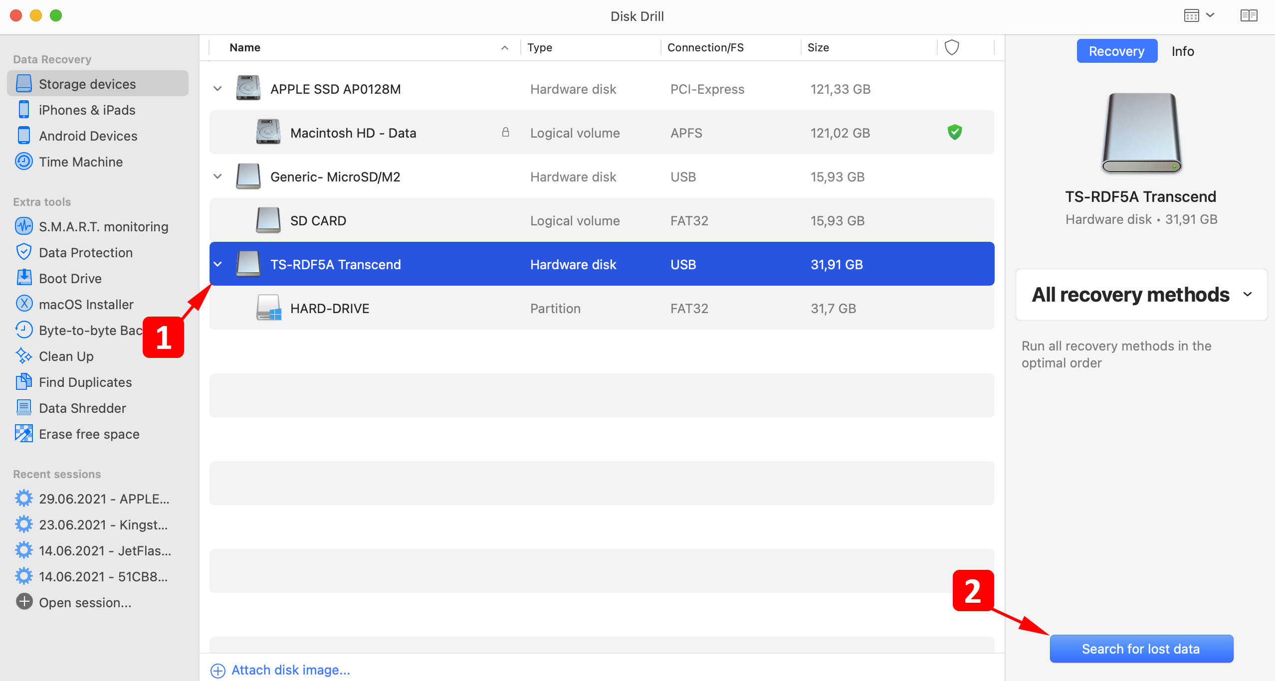 start scan your external hard drive