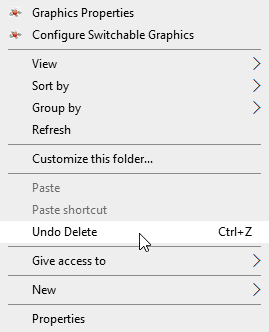 undo delete option