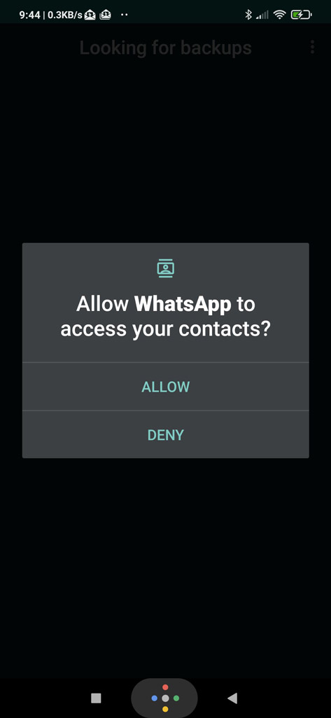 WhatsApp Data Allow Access