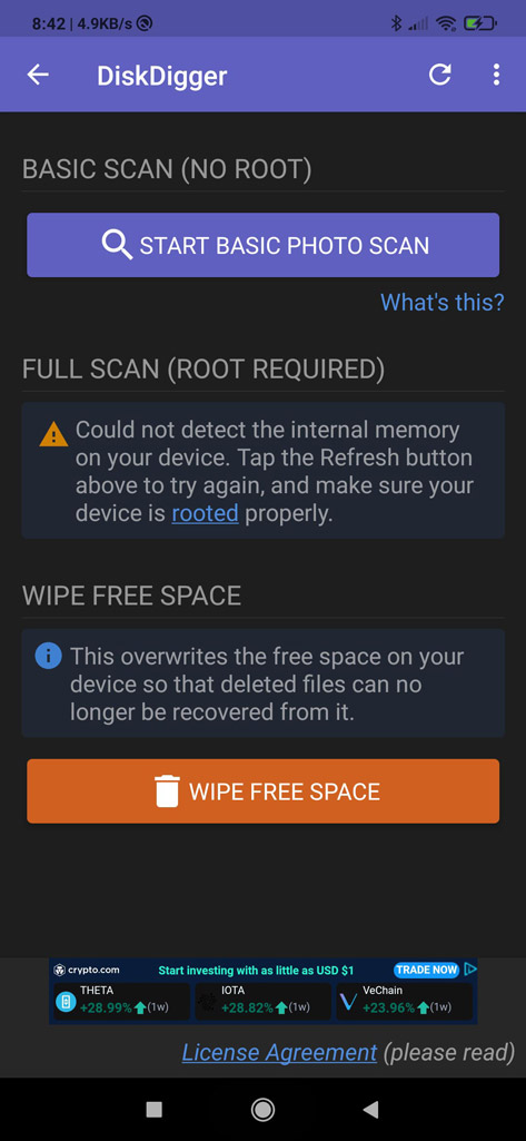 Disk Digger Scan Modes