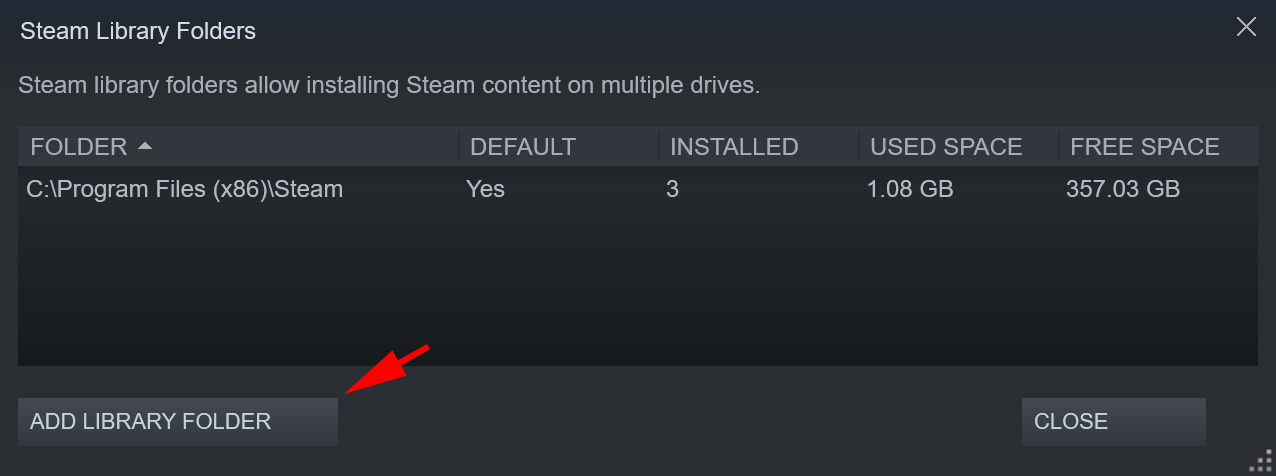 add new steam library folder