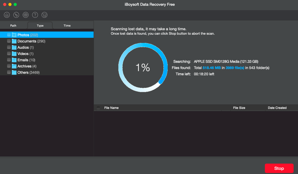 iBoysoft Data Recovery Scanning