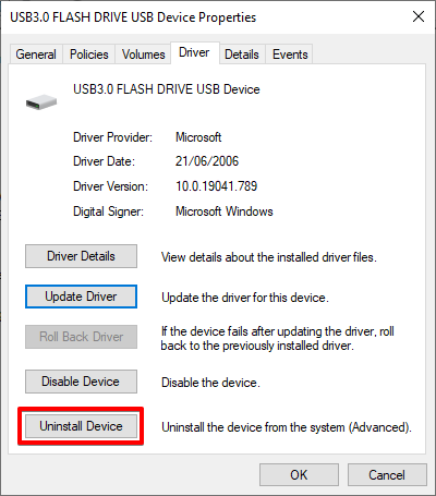 Preparing to uninstall the existing driver.