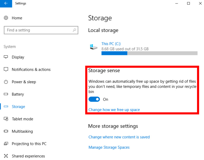 recycle bin options to change time period of holding the deleted files
