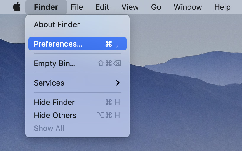 Open Finder Preferences