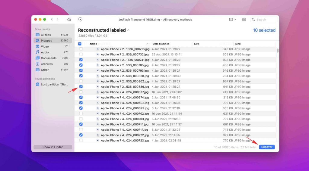 recover files