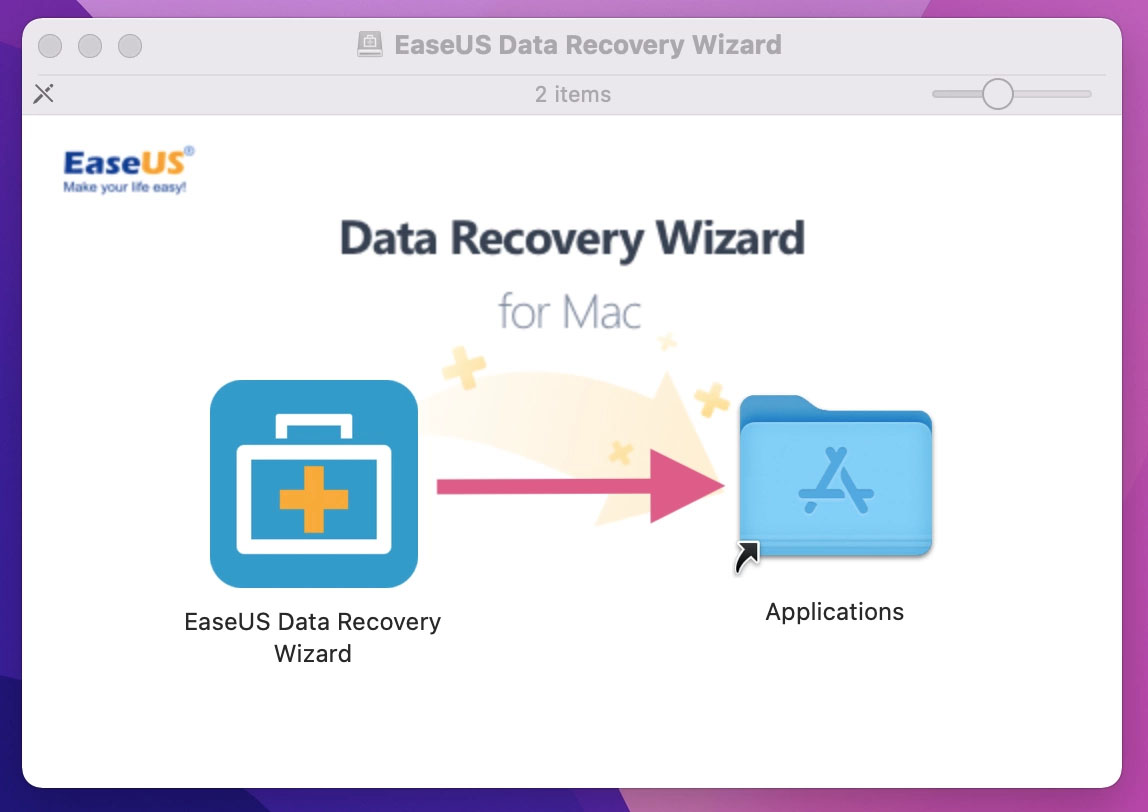 The first EaseUS step to recover your formatted Mac hard drive is to install EaseUS.
