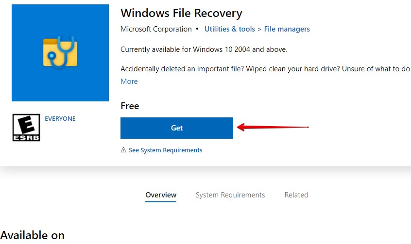Get Windows File Recovery.