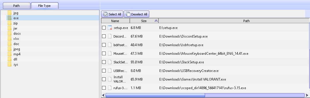 lazesoft data recovery file types examples