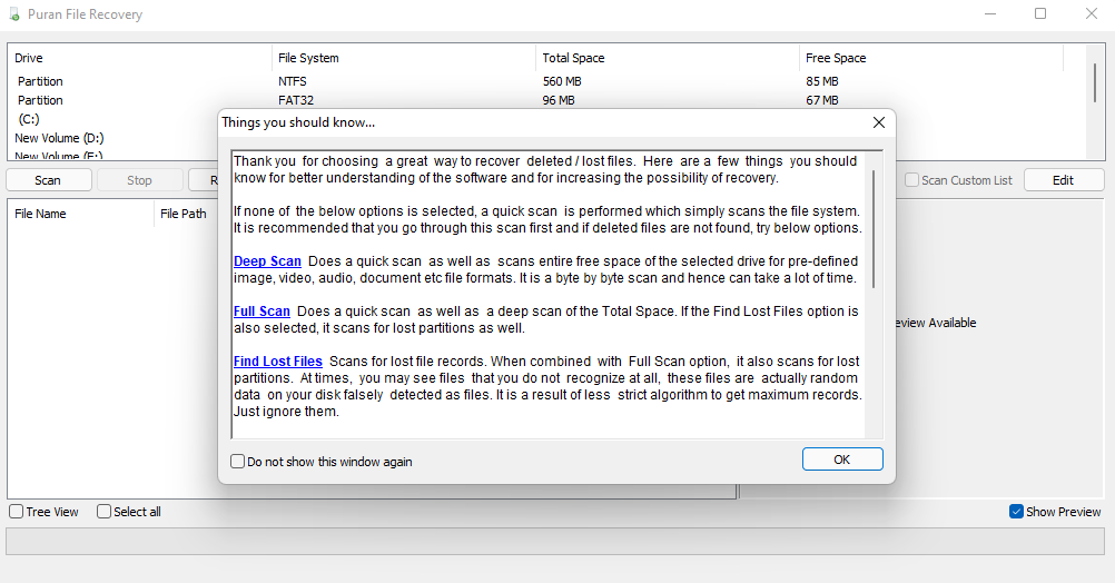 intro brief for puran file recovery