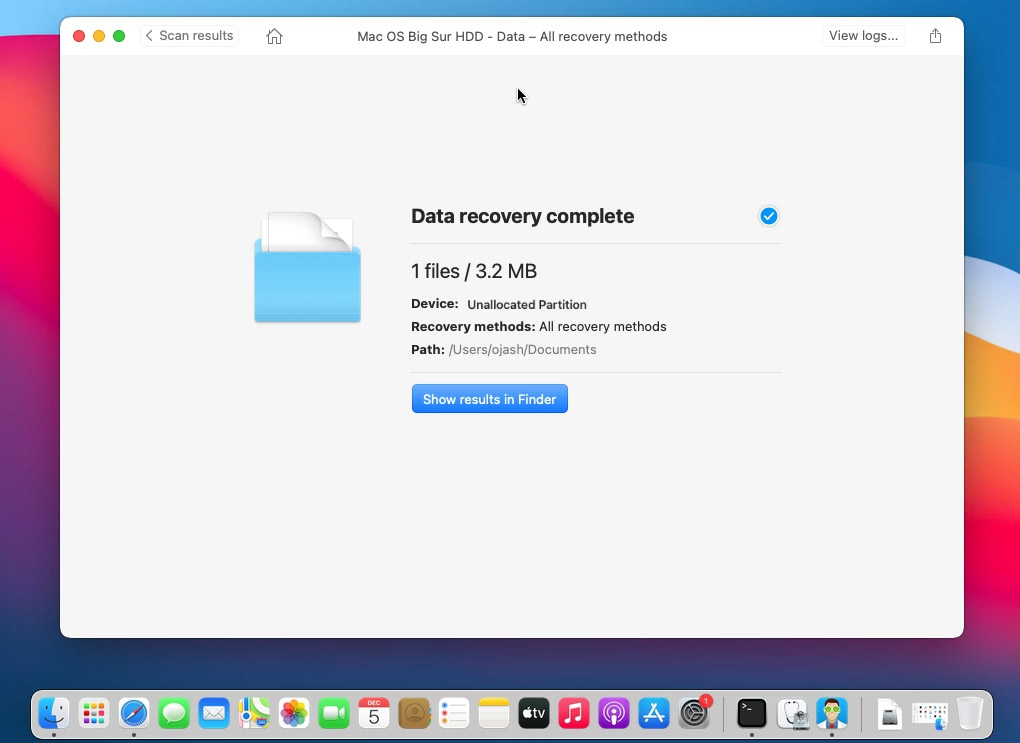 drill disk data recovery complete