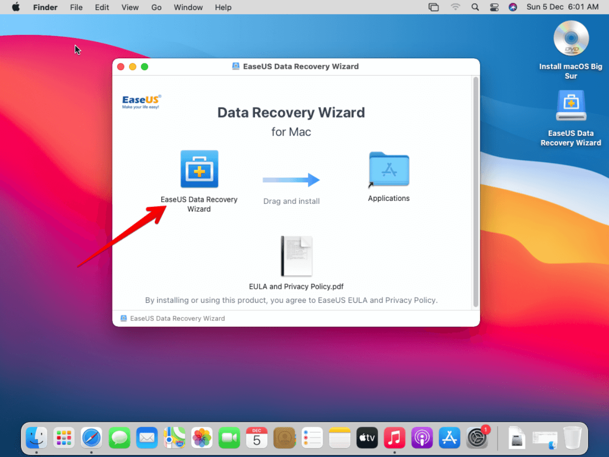 select the disk you want to recover