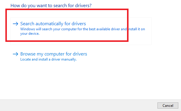 Search automatically for drivers