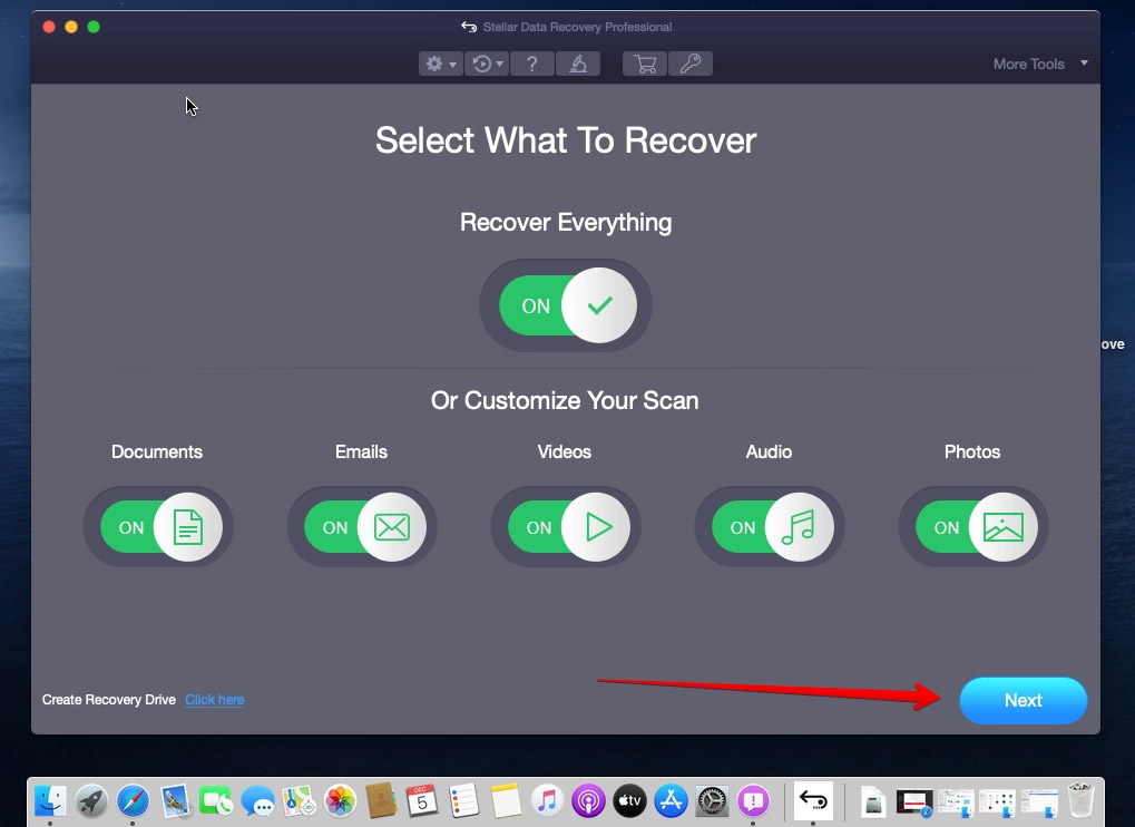 select the files you want to recover