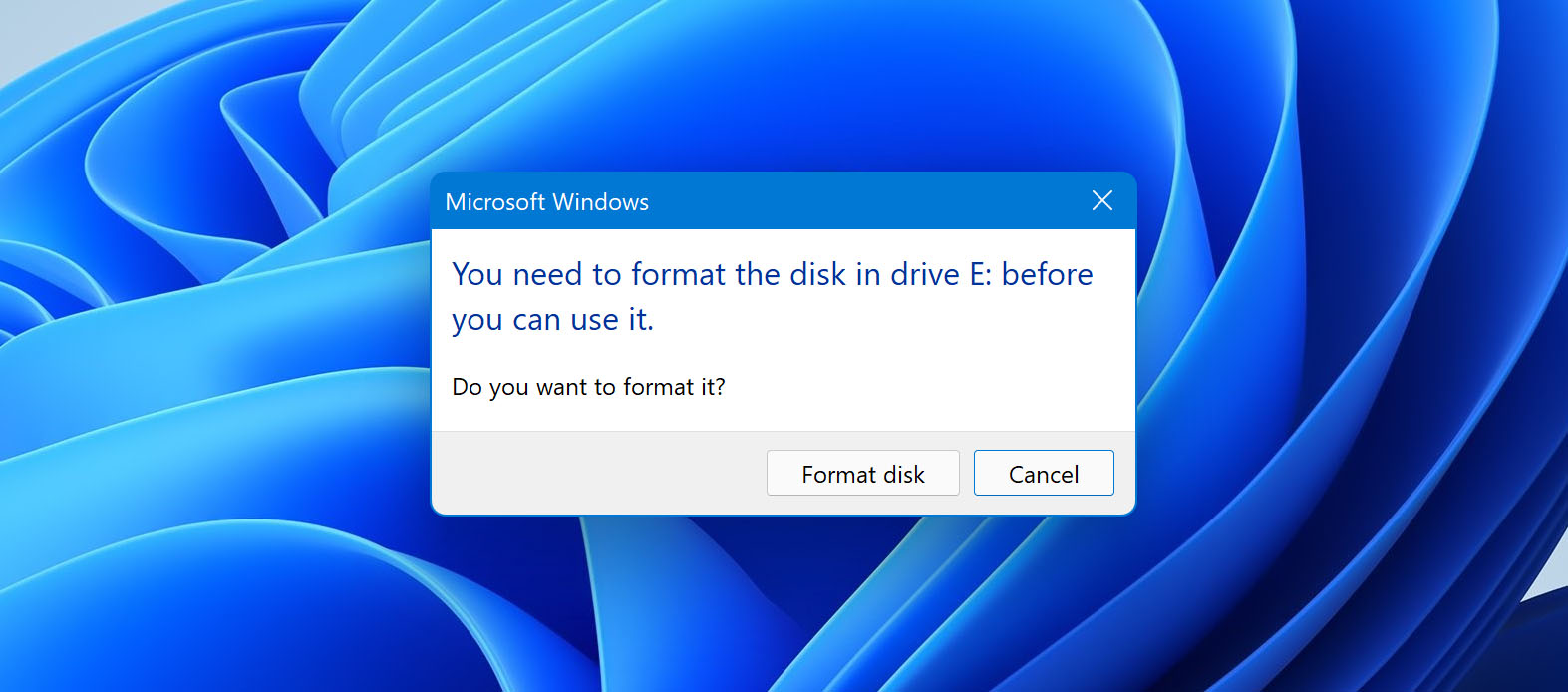 dont't format disk
