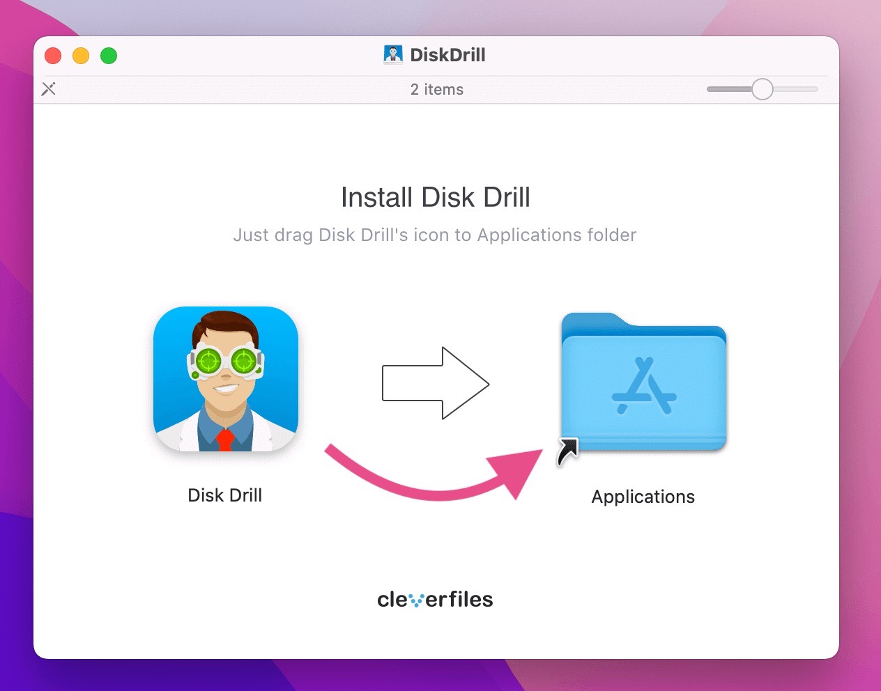 Step 1 to recover a replaced file on Mac using Disk Drill: Install Disk Drill