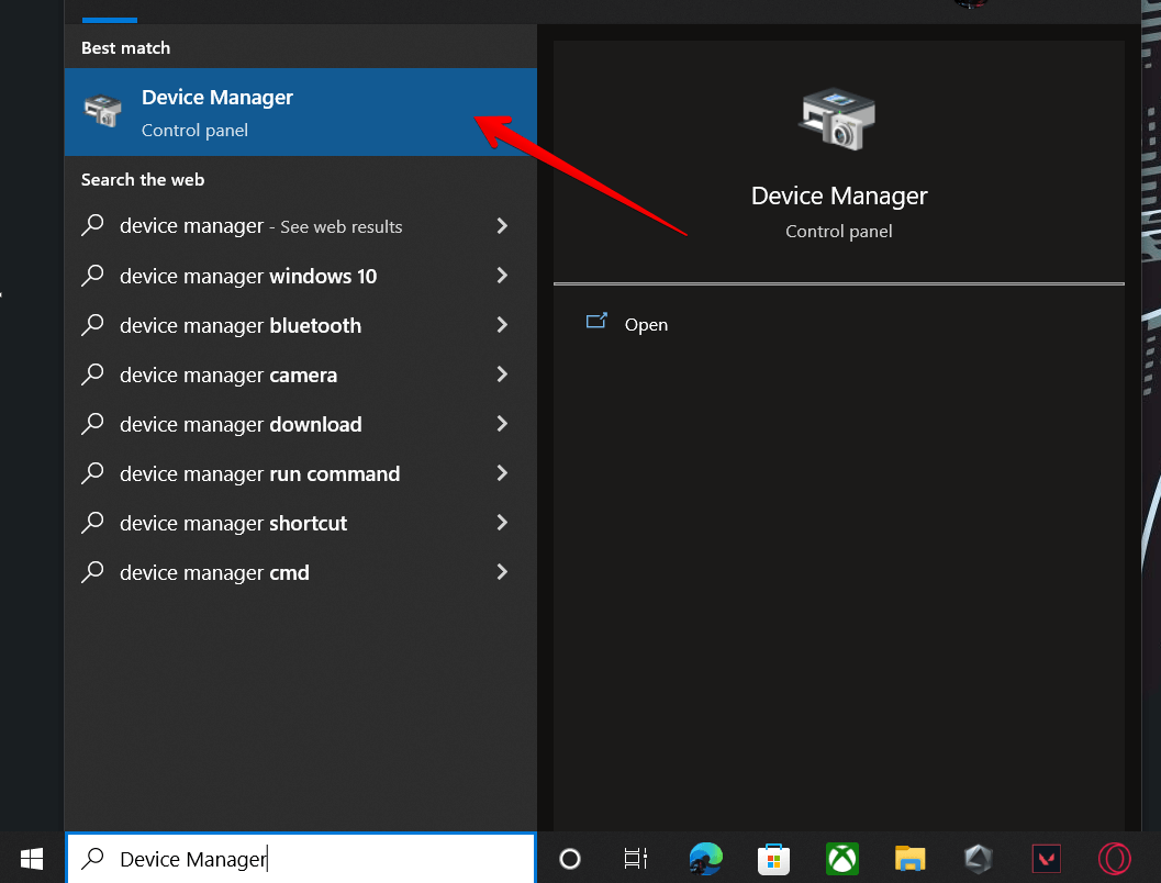 open device manager