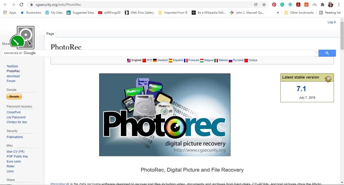 Download PhotoRec