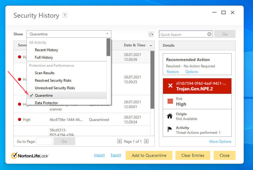 Norton First Prompt