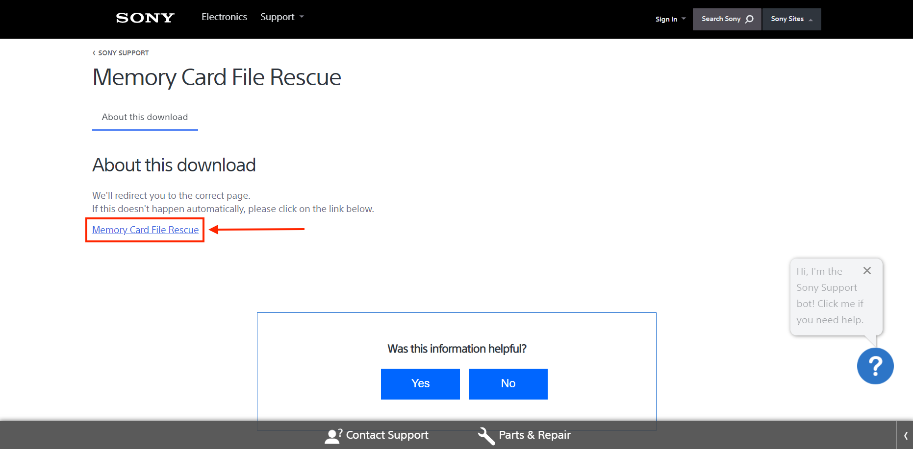 Memory Card File Rescue main download site