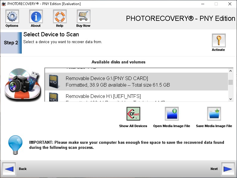 pny photorecovery select medium