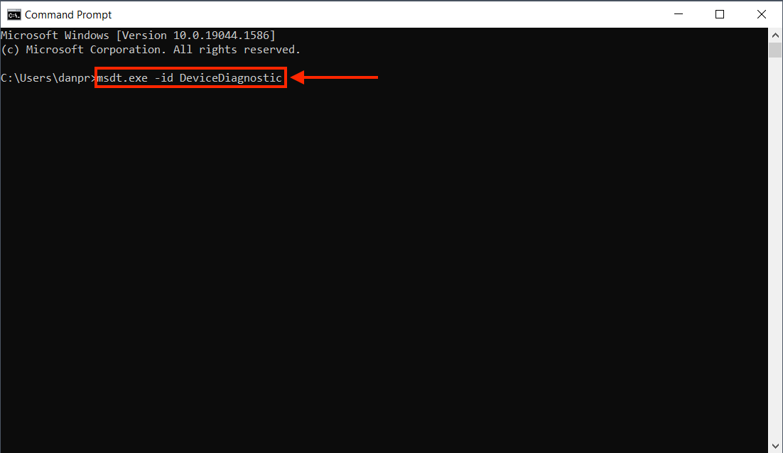 Launch Windows Troubleshooter command in Command Prompt