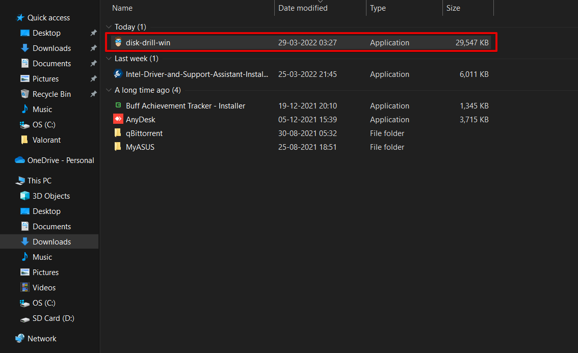 disk drill application setup