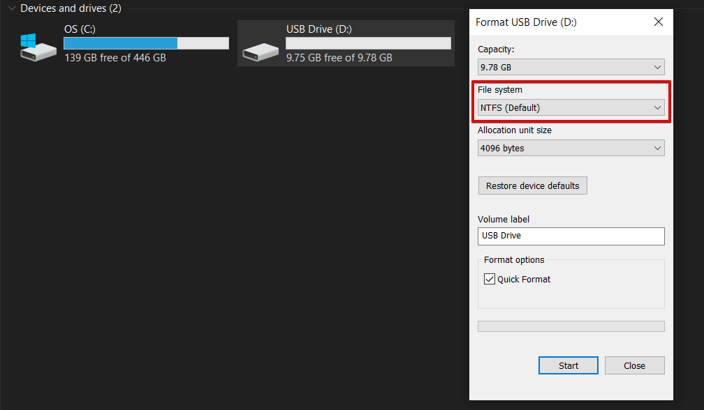 USB file type