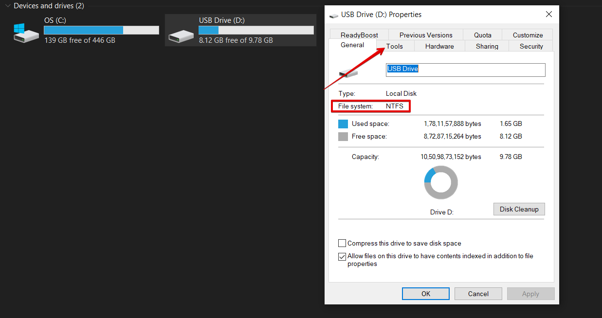 USB property tools