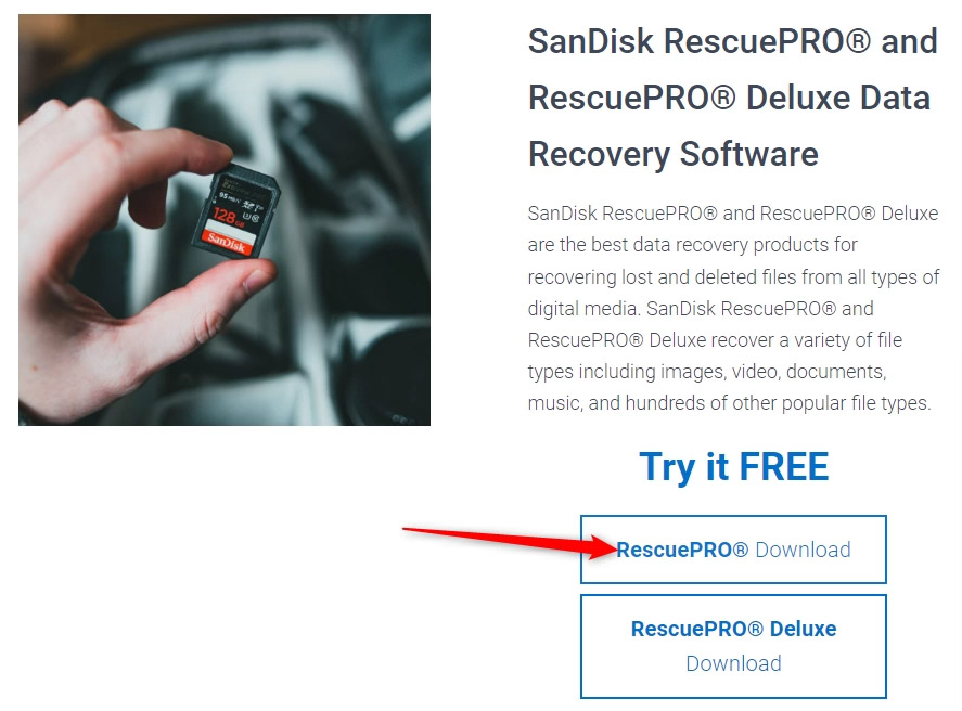downloading sandisk rescuepro