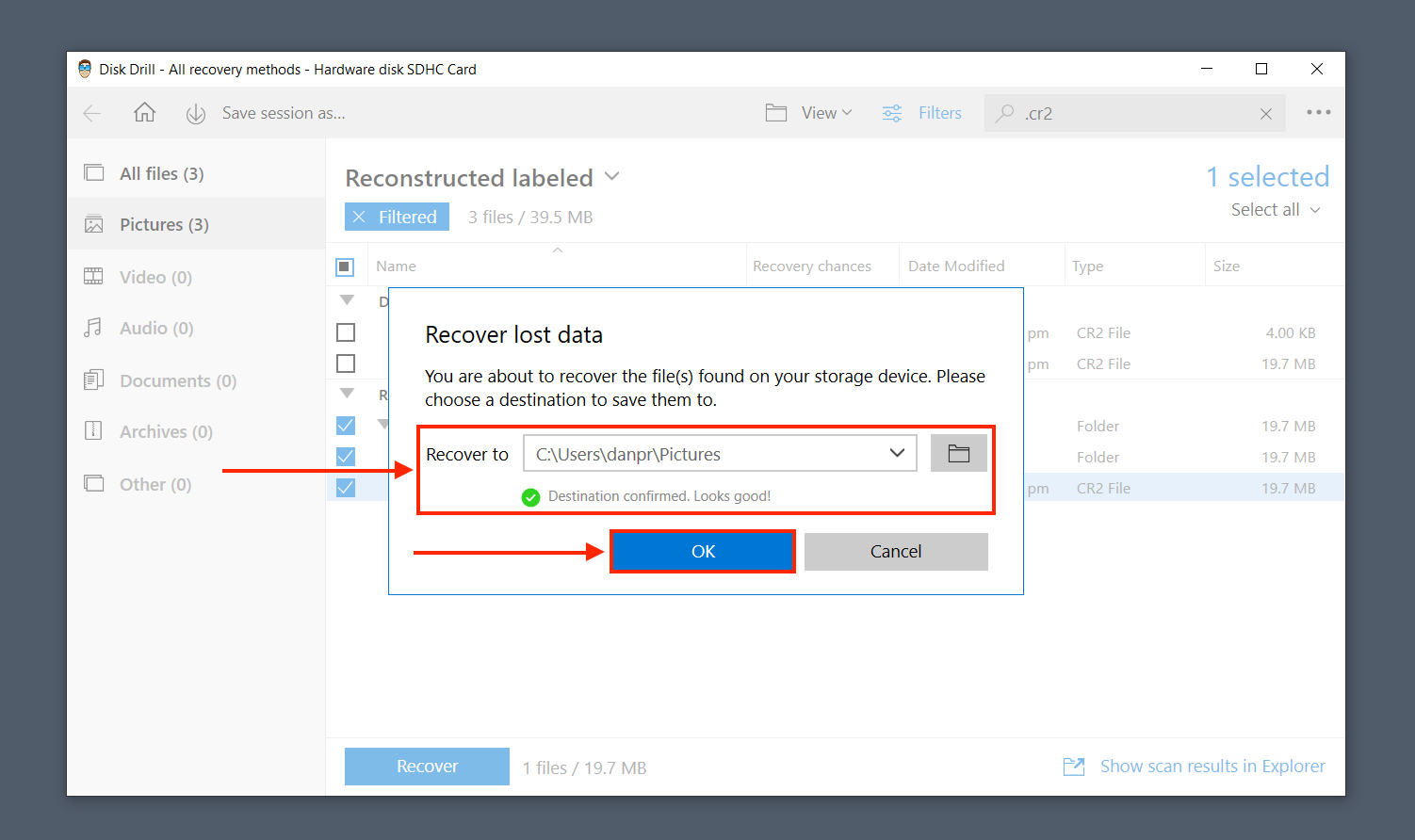 Disk Drill file save file dialogue box
