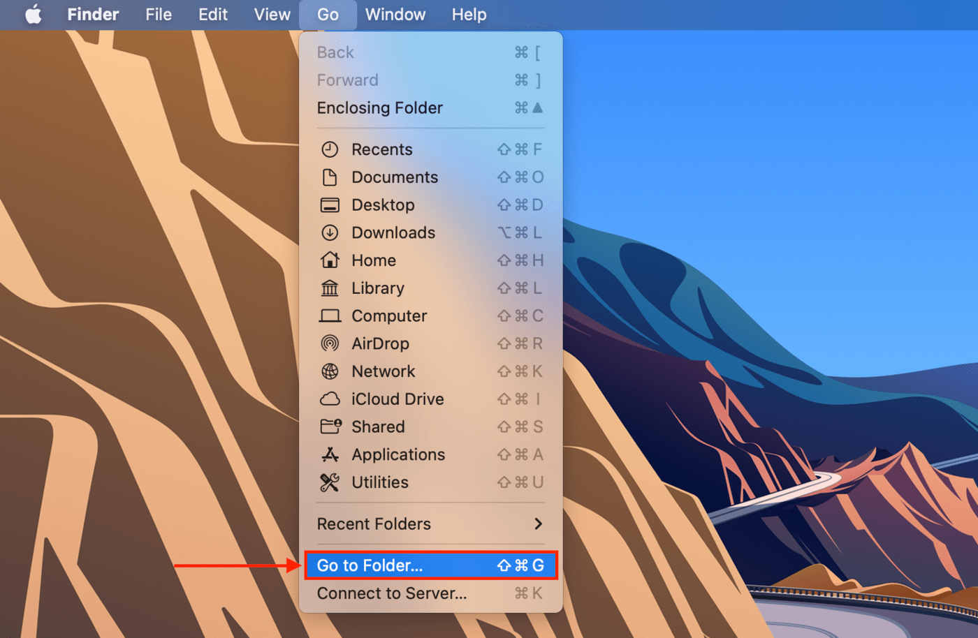 Finder Go to Folder function