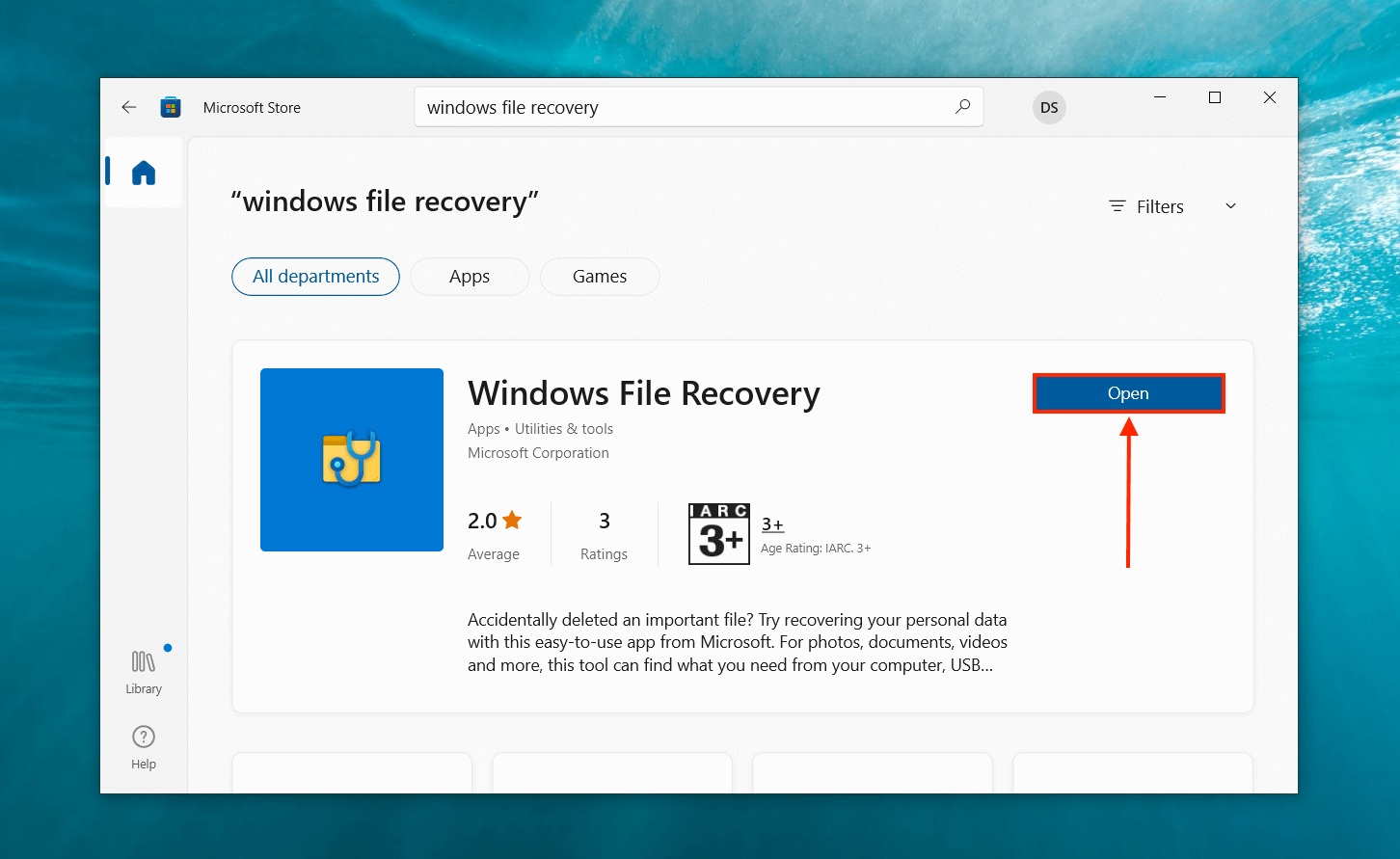 Windows File Recovery in the Microsoft Store