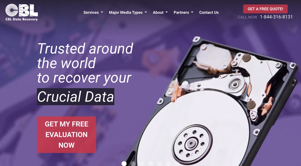 homepage of cbl data recovery
