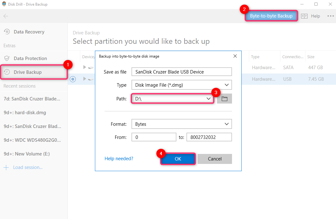 creating an image of the drive