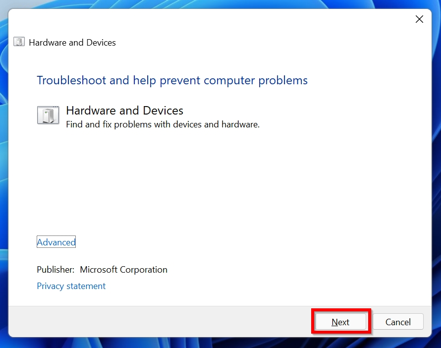 Windows Troubleshooter in Windows.