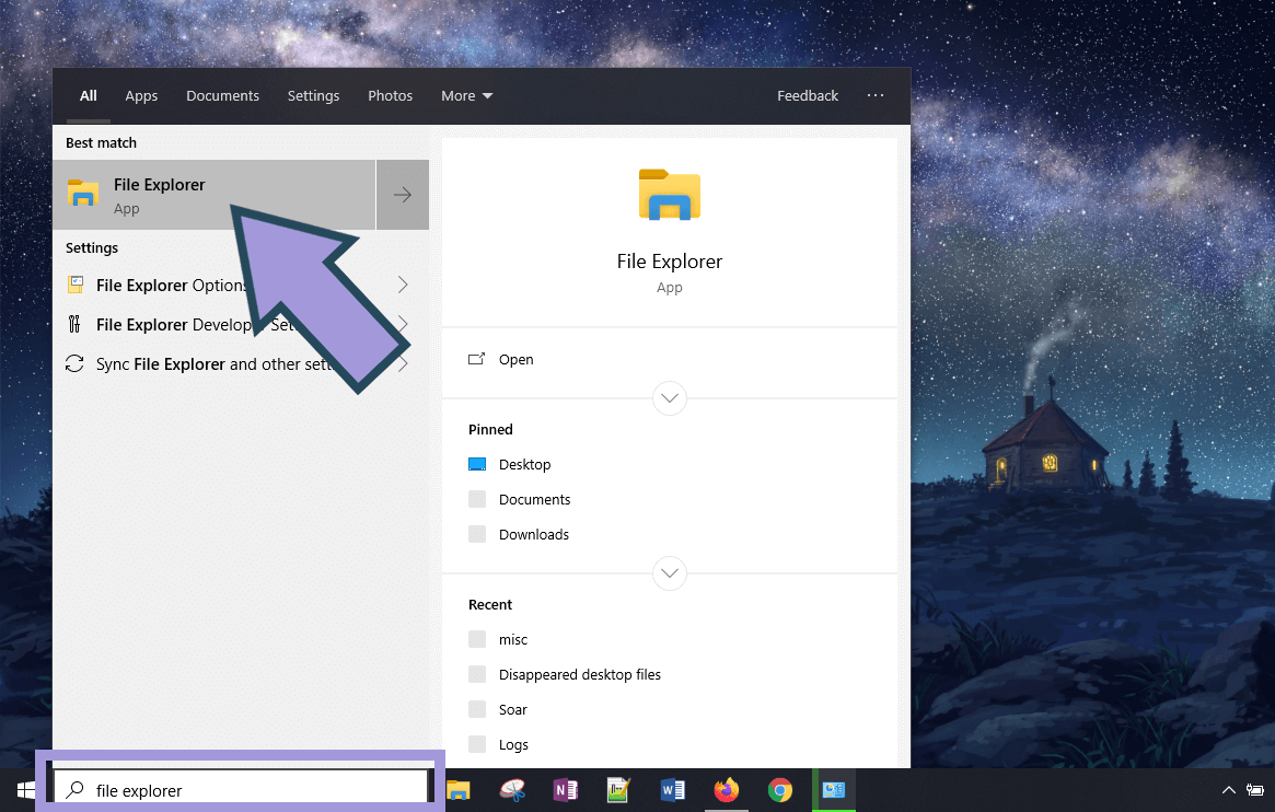 Launch File Explorer from the Windows Start Menu