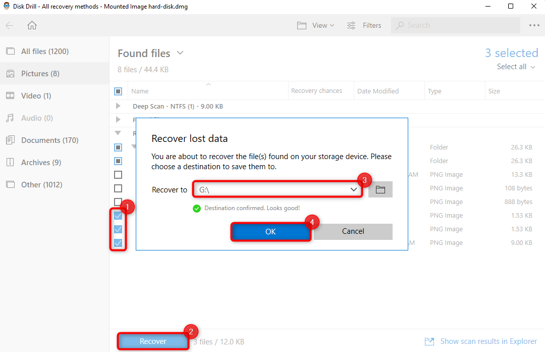 recovering files using disk drill