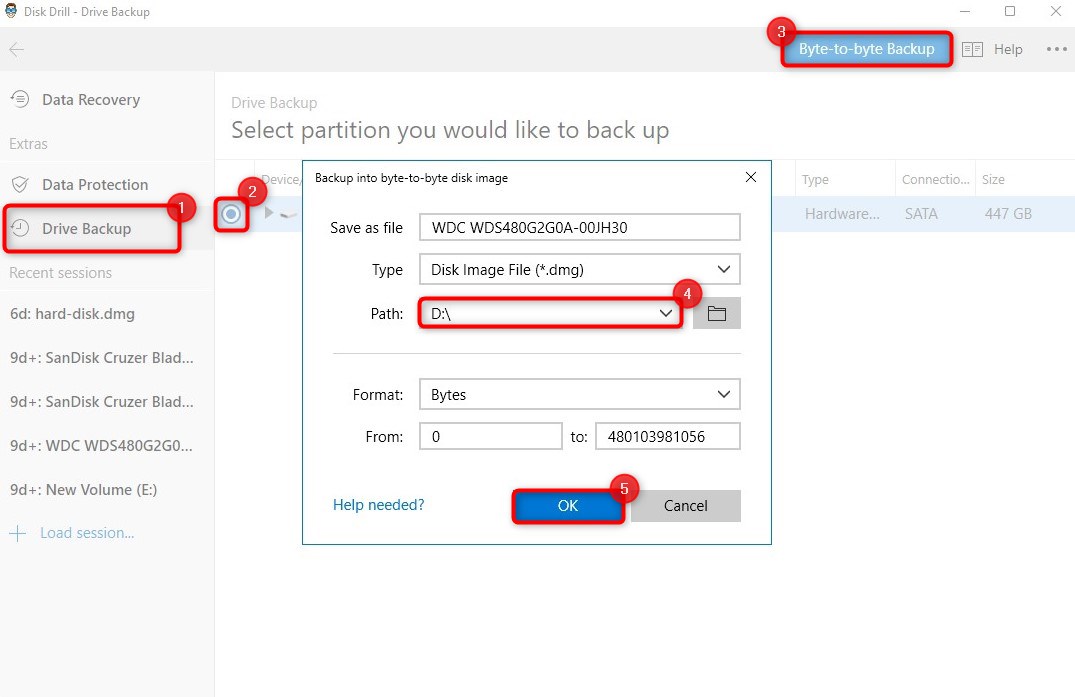 creating byte-to-byte backup