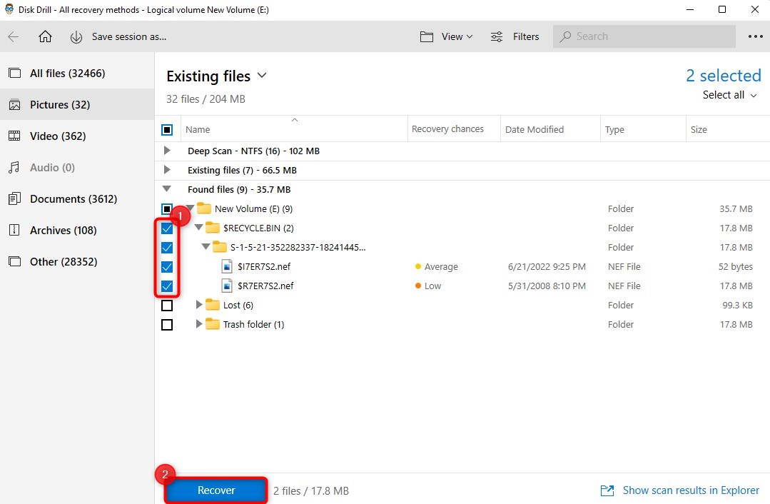 recovering nef files using disk drill